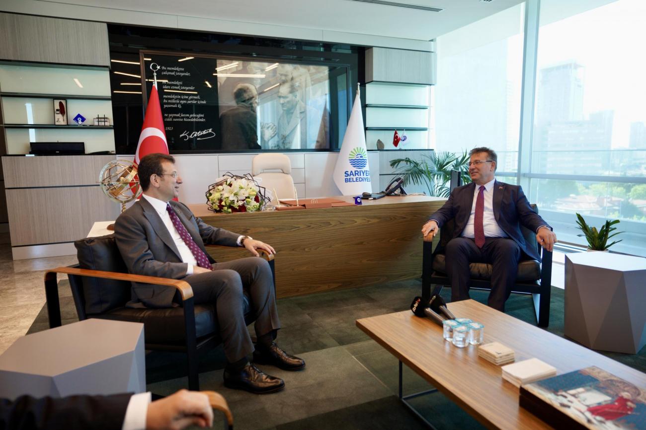 İBB Başkanı Ekrem İmamoğlu, Sarıyer Belediye Başkanı Mustafa Oktay Aksu’ya