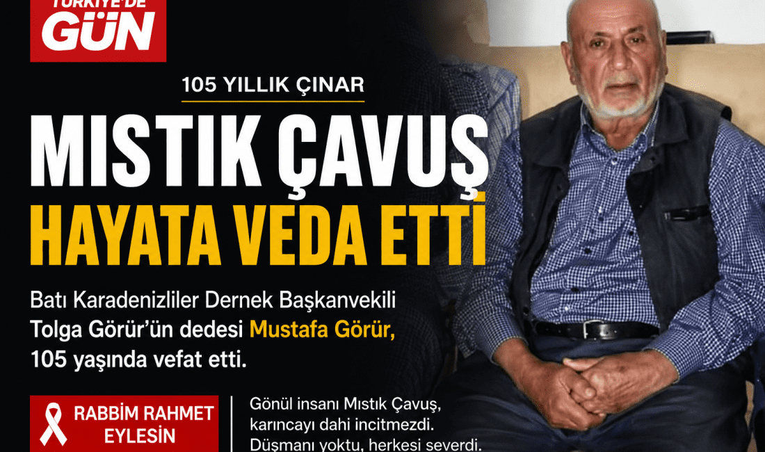 Batı Karadenizliler Dernek Başkanvekili ve Genel Sekreteri Tolga Görür'ün dedesi,