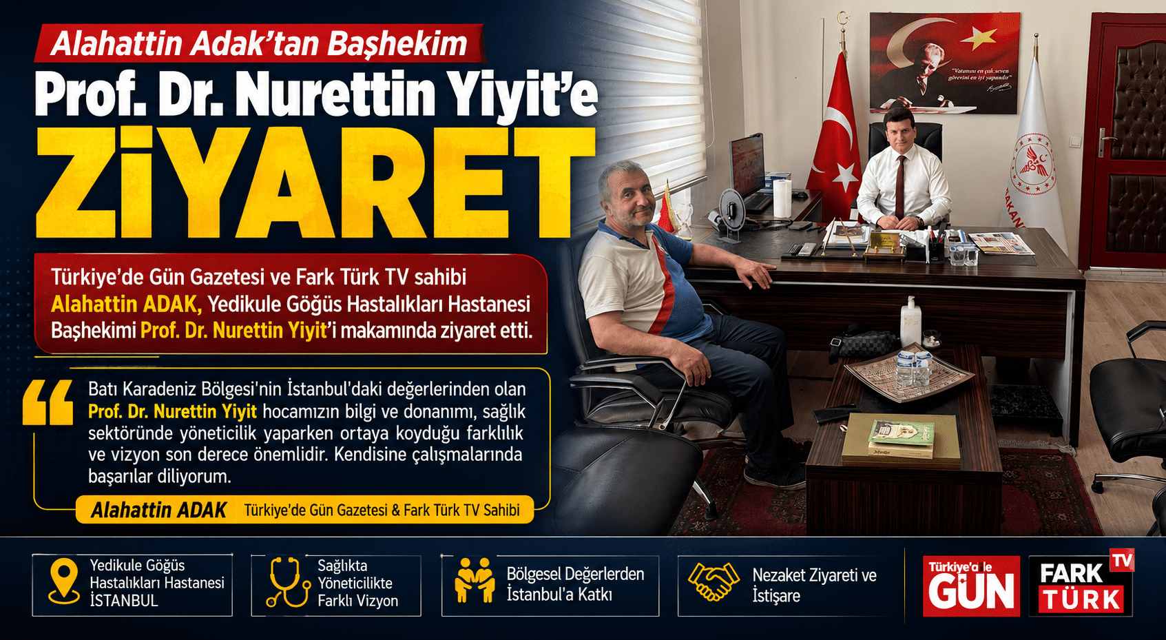 Türkiye'de Gün Gazetesi ve Fark Türk TV İmtiyaz Sahibi Alahattin